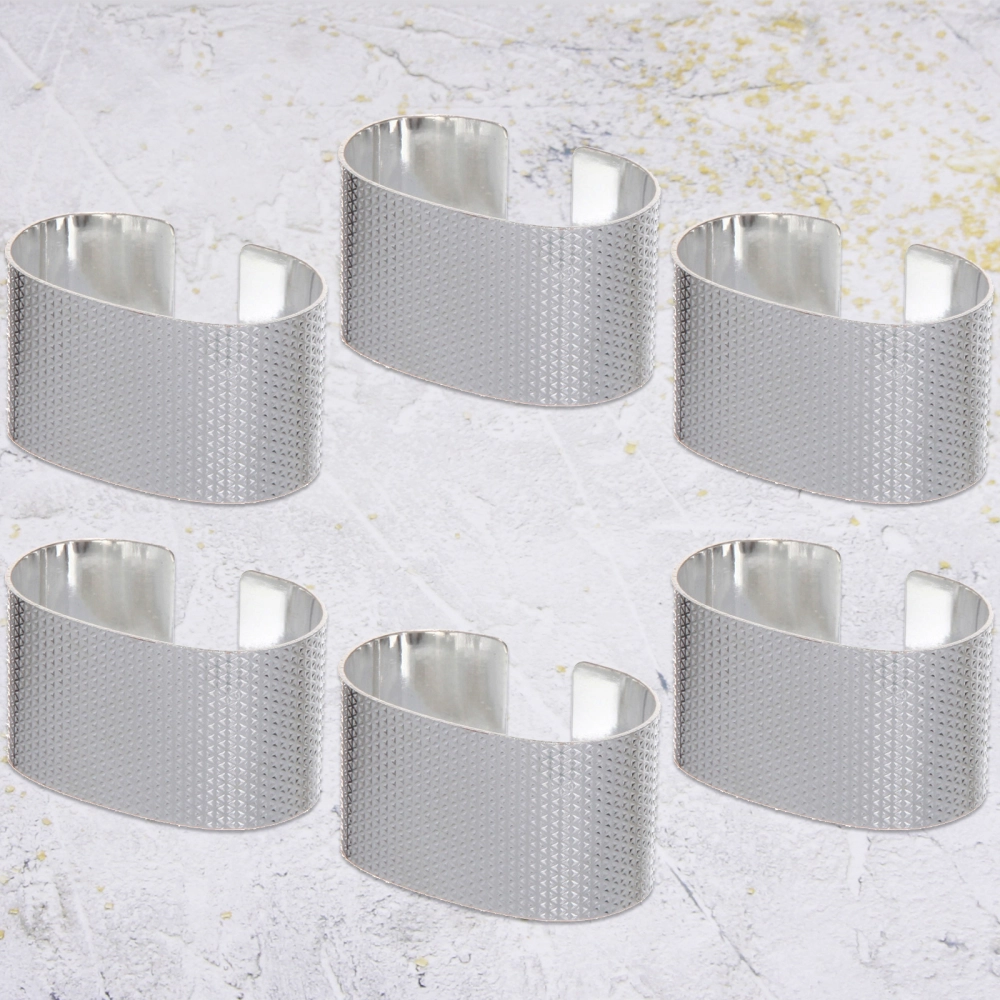 Набор колец для салфеток 6шт «Ампир» 5,5*3см, серебро