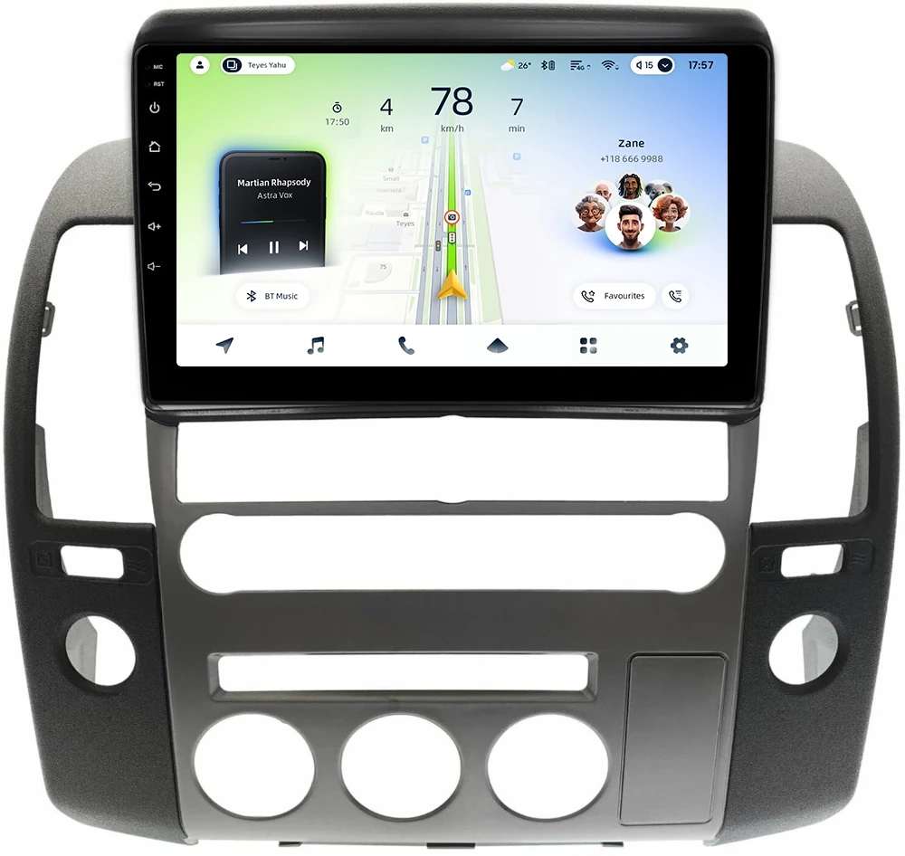 Магнитола для Nissan Pathfinder R51 2004-2010 (штатная нави, большая рамка) - Teyes CC4L монитор 9" IPS на Android 14, Snapdragon 662, CarPlay, 4G SIM-слот