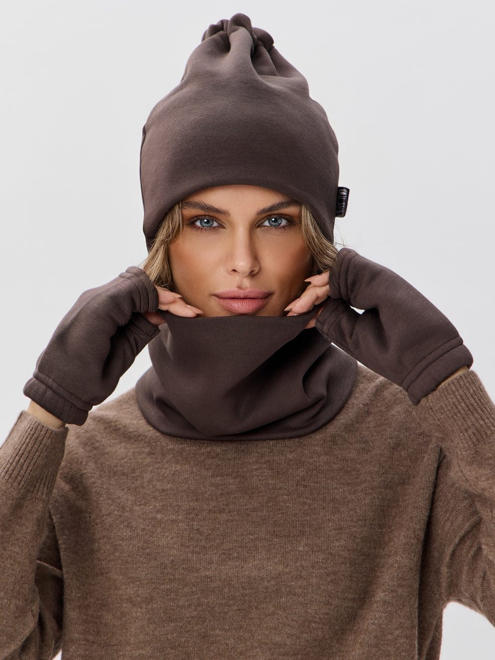 Митенки женские из футера с начесом