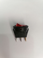 Выключатель клавишный круглый с подсветкой ON-OFF (3c) 6А 250В RWB-214 красный