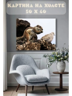 Картина на стену 40 X 50 Бурундук