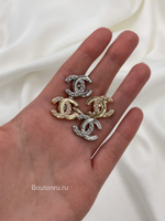 Пуговицы Шан. серебро лого жемчуг/глянец 18 мм