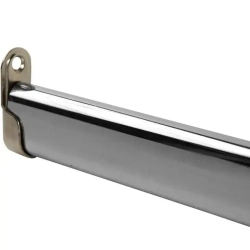 Штангодержатель мебельный для овальной штанги шириной 15,5 мм, 2 шт. OTLEX для шкафа и гардероба, боковое крепление, замак, никель