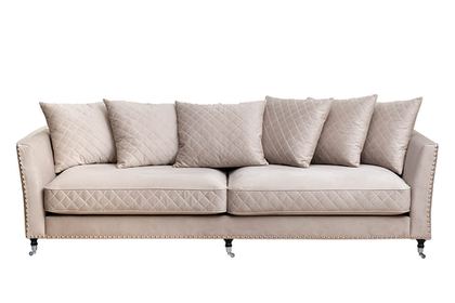 Диван треxместный Garda Decor Sorrento 250 светло-серый велюр