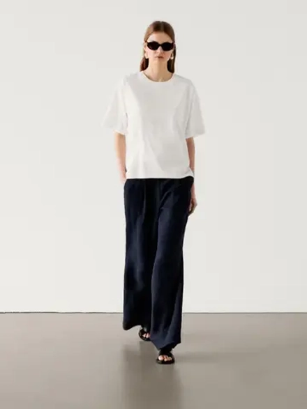 Massimo Dutti Брюки с пряжкой, темно-синий