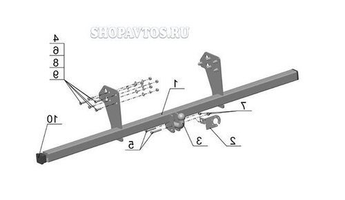 Фаркоп для Hyundai HD-65 (без электрики) (паспорт и сертификат) AvtoS.HY25