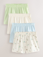Шорты хлопковые для девочки Next AG9-945, 4 шт., Салатовый, Голубой, Молочный