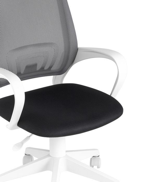 Кресло офисное TopChairs ST-BASIC-W серый крестовина пластик белый Stool Group