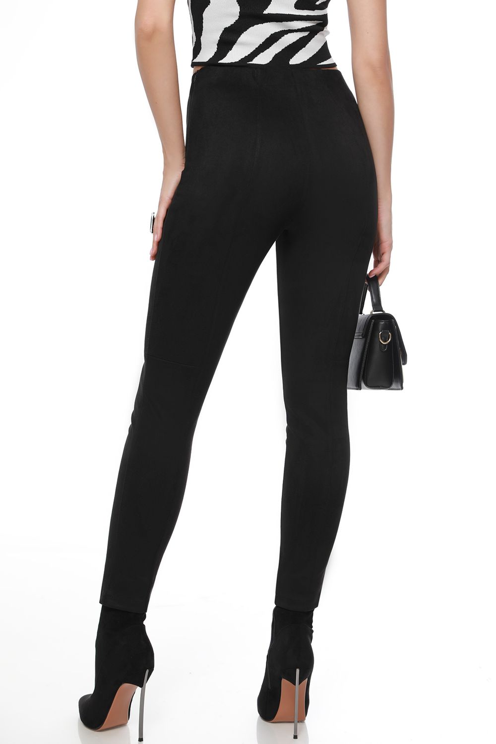 Брюки черные замшевые облегающие DStrend (Акция)