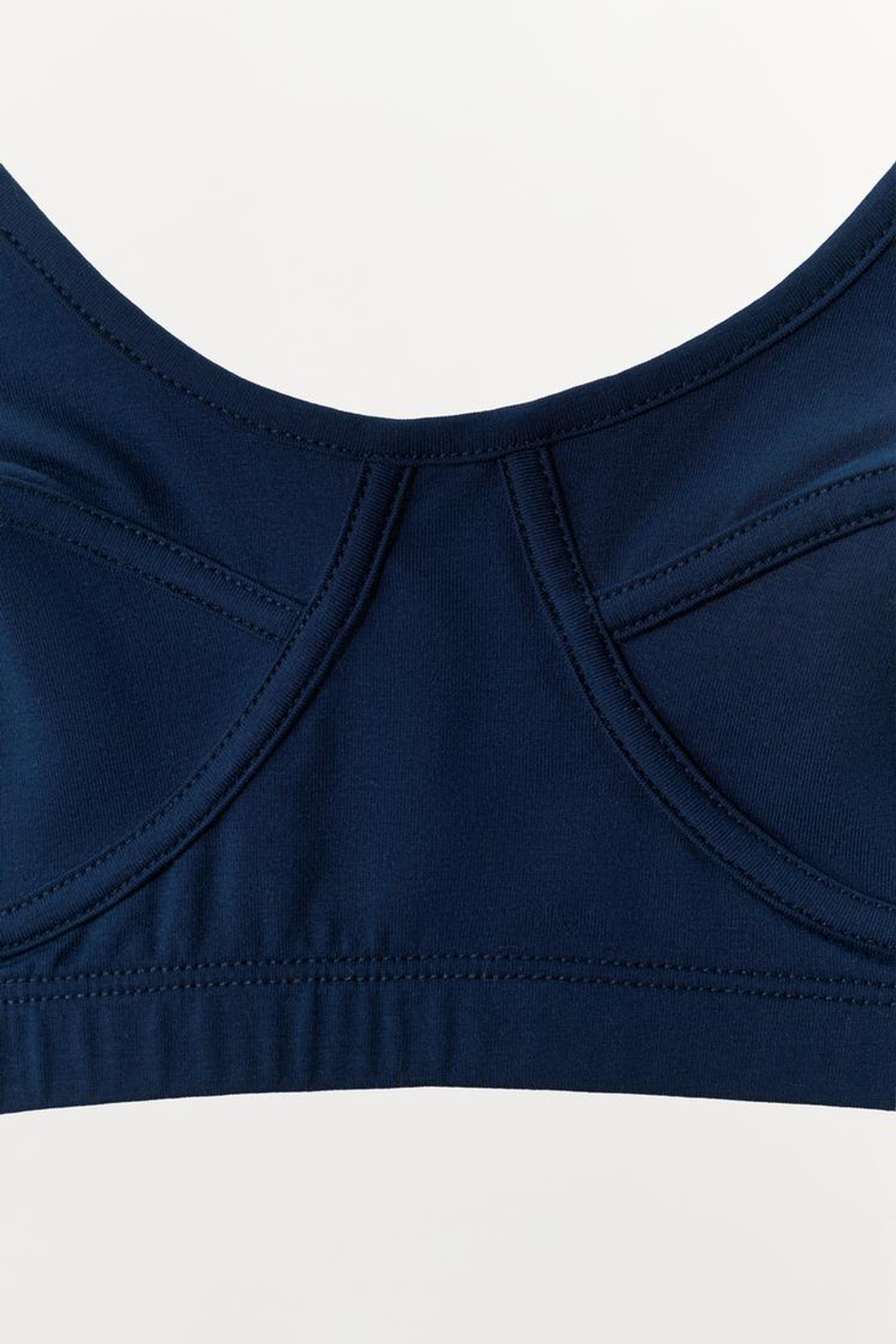 ZARA МЯГКИЙ БРАЛЕТТ СО ШВАМИ, СИНИЙ