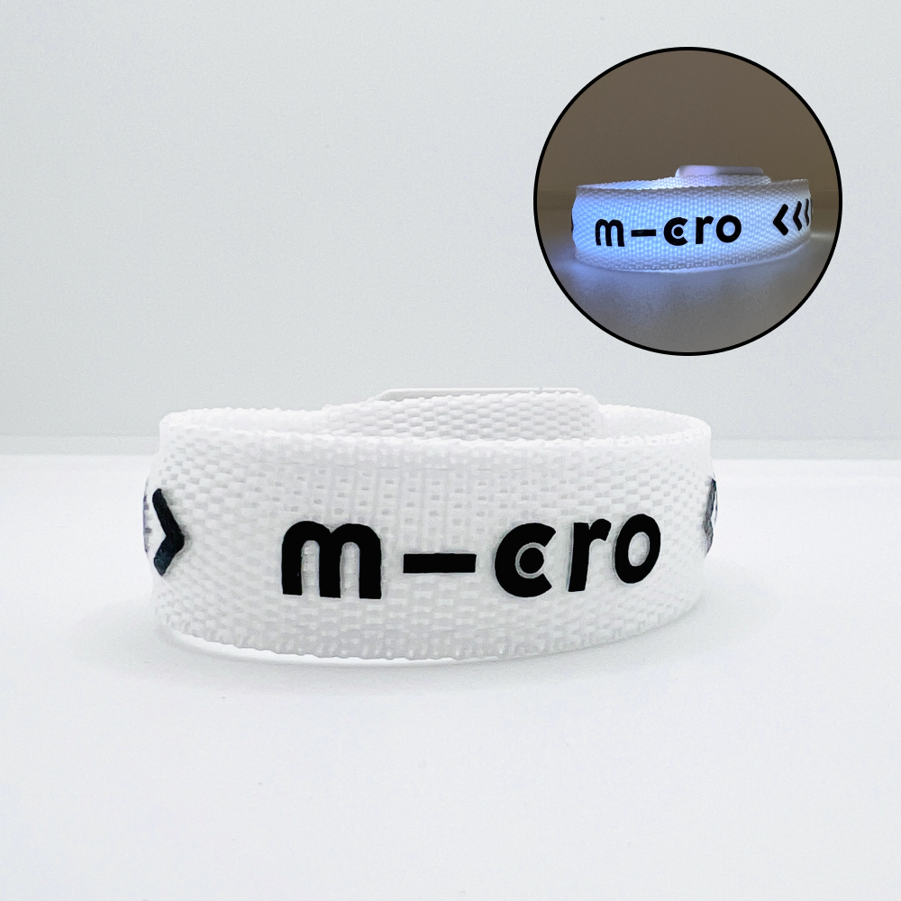 Браслетик с лого m-cro белый LED (светящийся)