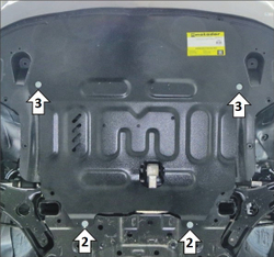 Защита картера Двигателя, КПП. 2 мм, Сталь. для KIA KX3 2023-н.в. MOTODOR.71003