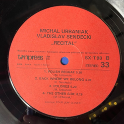 Винтажная виниловая пластинка LP Michal Urbaniak Vladislav Sendecki Recital (Польша 1983)