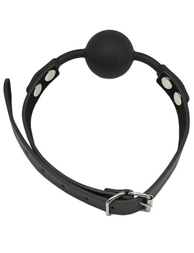Силиконовый кляп чёрный на ремешке с велюровой подкладкой (Цвет: черный)