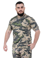 Футболка для рыбалки Nisus Montero хлопковая, серый спектр, 52-54/176-182