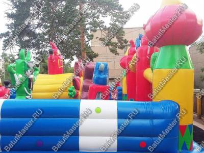 Недорогой батут "Синий дракон" 10*7*3.5 м