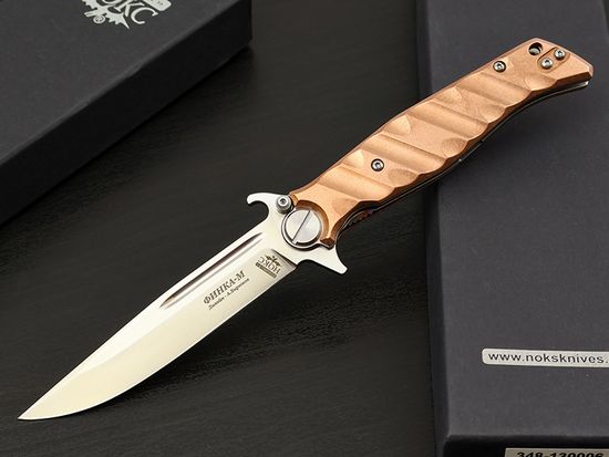 Нож НОКС Финка-М Red Cupper (348-130006) - рукоять красная медь