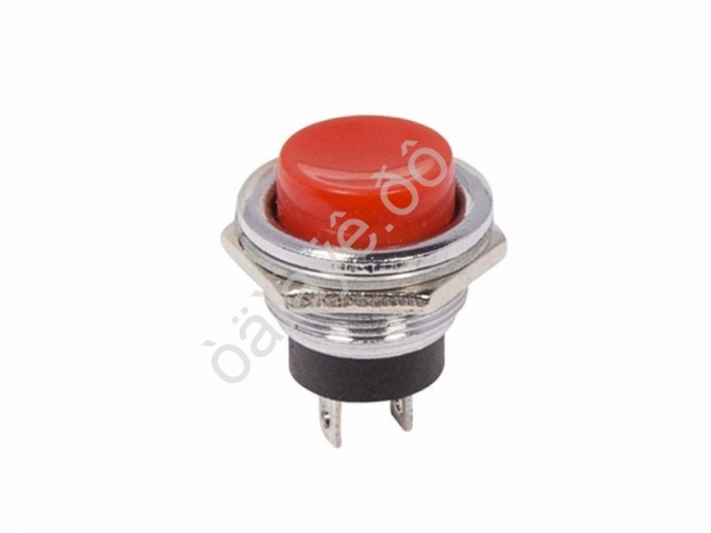 Клавиша-кнопка Круглая БЕЗ фиксации МЕТАЛЛ 250V 2А (2с) OFF-ON Ø16.2 (RWD-306) красная REXANT 363351