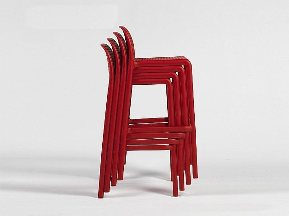 Стул пластиковый полубарный Nardi Lido Mini, красный