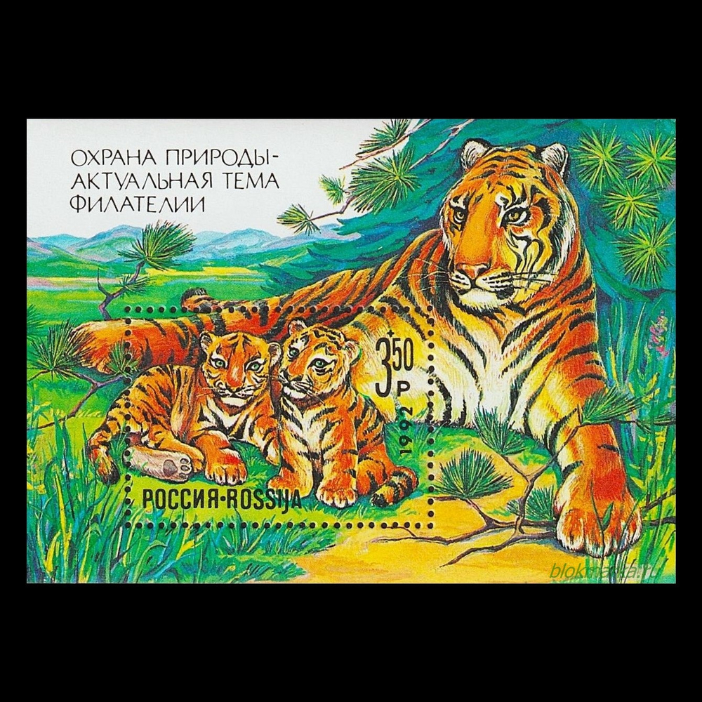 Россия 1992 г № 4 (1) Охрана природы - актуальная тема филателии Чистый Блок MNH **