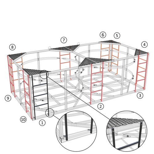Лестница съемная ЭкоПром(1300x420x86см;3,38кг;) - арт.557213