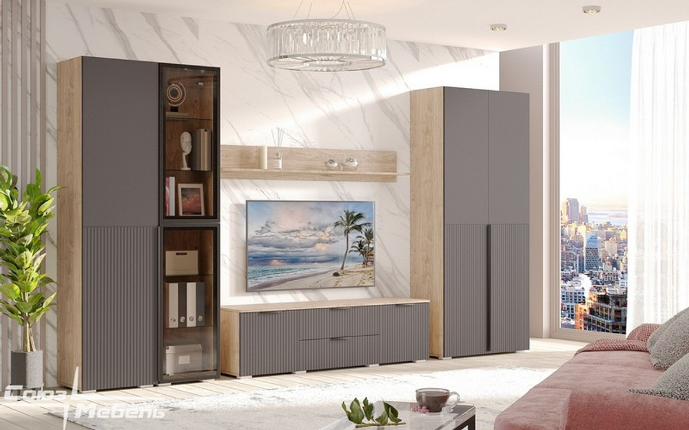 Модульная система "Мегаполис" графит софт