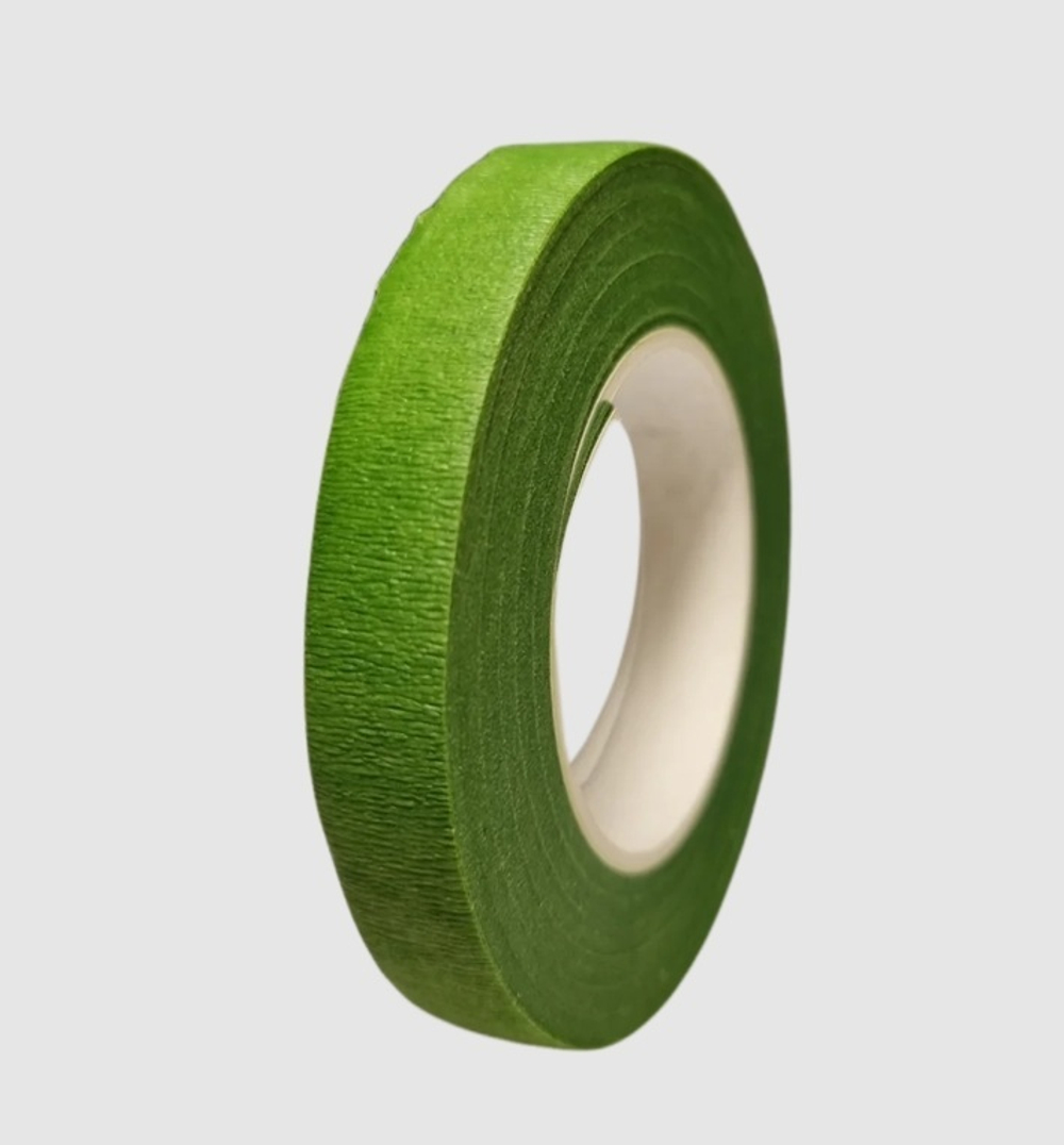 Тейп лента флористическая Зелёная 12мм, 27м