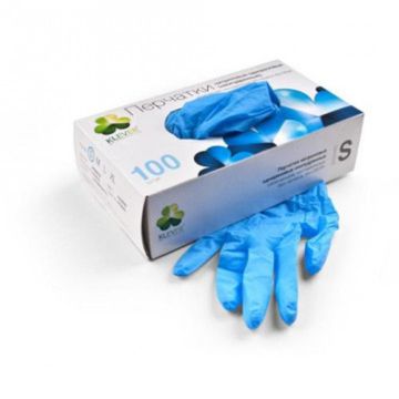 Перчатки KLEVER размер S нитриловые голубые 50 пар/уп