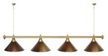 Лампа STARTBILLIARDS 4 пл. (плафоны хром,штанга зеленая,фурнитура золото)