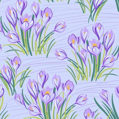 Крокусы на сиреневом