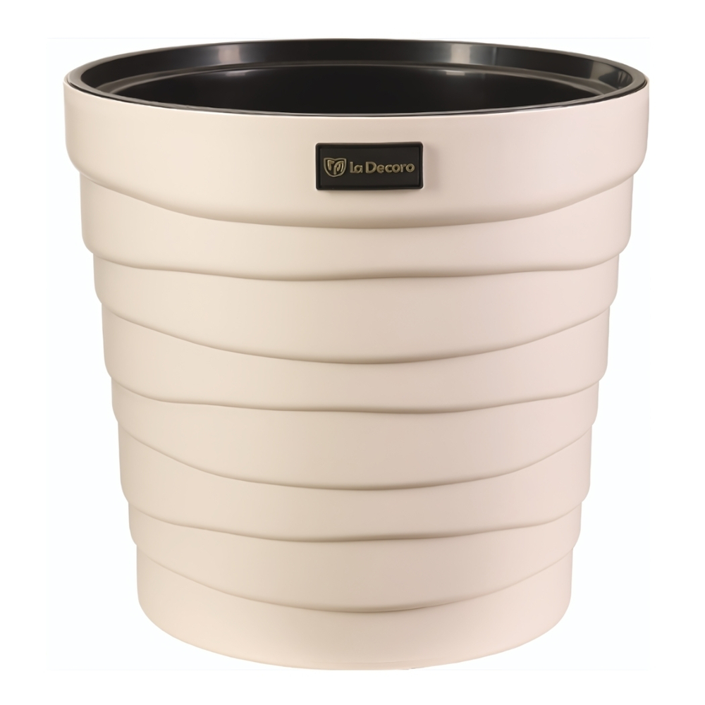 Кашпо "Бархан" со вставкой (12л) Цв. Кремовый (Арт.КШ-0547)