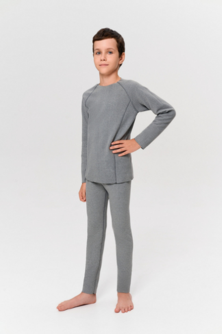 Термобелье детское двухстороннее LEGENDA Elite с длинным рукавом черное/серое