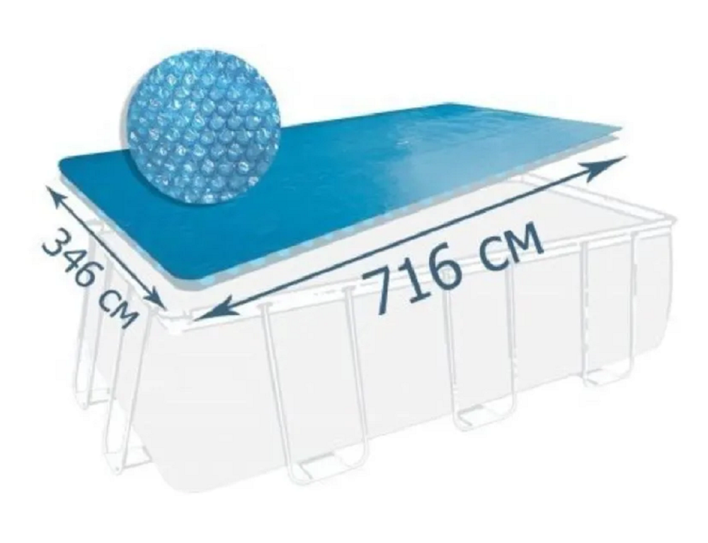 Покрывало солнечное, тент-чехол для бассейна 732х366 см. Intex Solar 28017