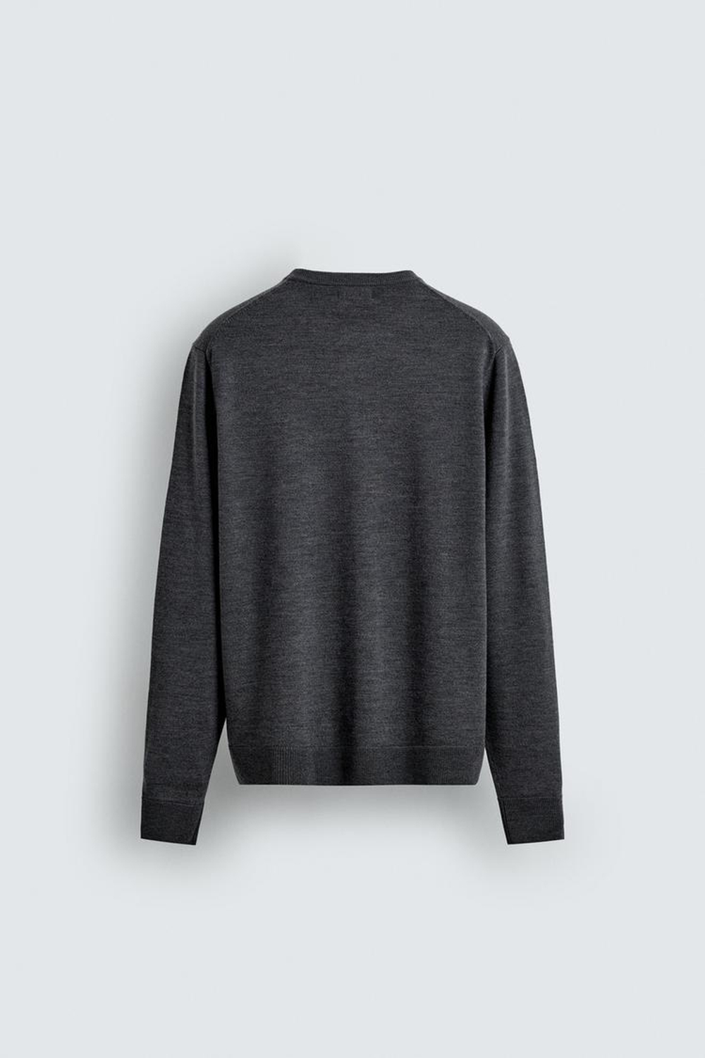 ZARA КАРДИГАН КЛАССИЧЕСКОГО КРОЯ С ШЕРСТЬЮ, АНТРАЦИТОВО-СЕРЫЙ