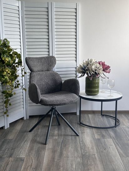 Стул VARDY 360 град.поворот. Темно-серый букле XD841-16 / Серый