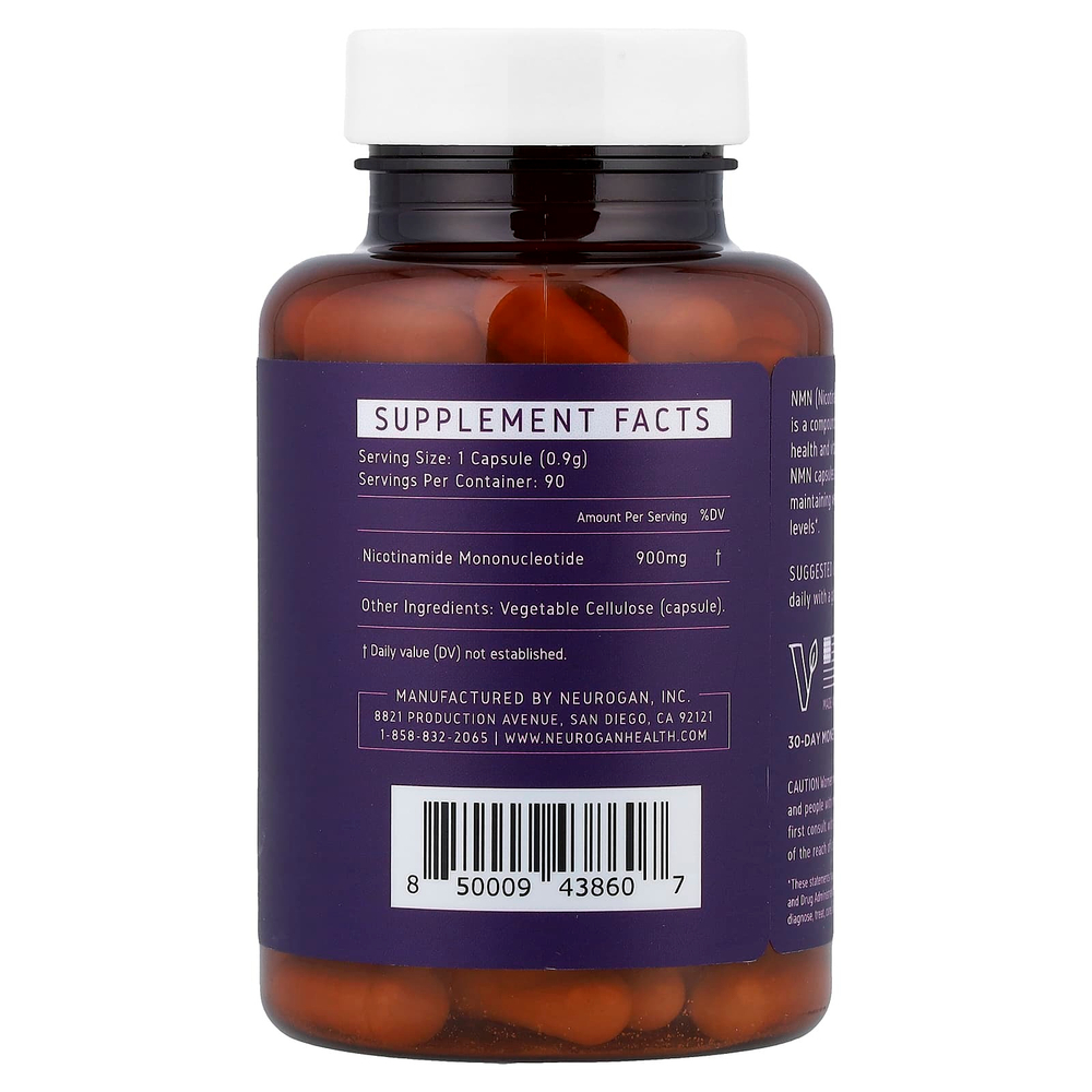 Neurogan Health, NMN, 900 мг, 90 капсул, 81 г (2,85 унции)