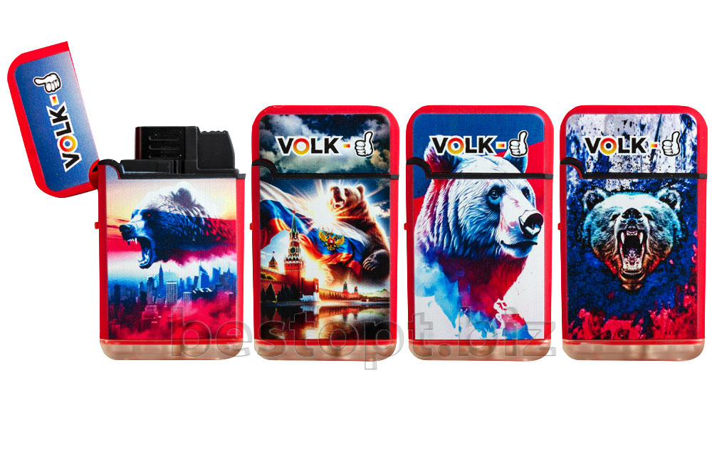 Зажигалки Турбо VOLK  (V-215)  (20шт*30бл)