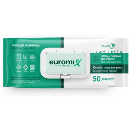 Влажные салфетки для уборки Euromix 50 штук