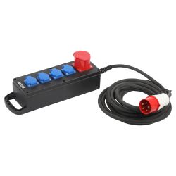 Удлинитель силовой ЭРА IND380-U-5e-5x2,5-10m-IP44 380В на каучуковой колодке 5 розеток 1xCEE 5P/4xSCHUKO 10м КГ 5x2,5 | Силовые удлинители