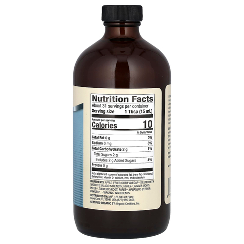 Dr. Mercola, органический яблочный кетоуксус, острый, 473 мл (16 унций)