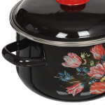 Набор эмалированной посуды 6 пр, кастрюли 2,4,5.5 л, СтальЭмаль, Букет тюльпанов, 1с408