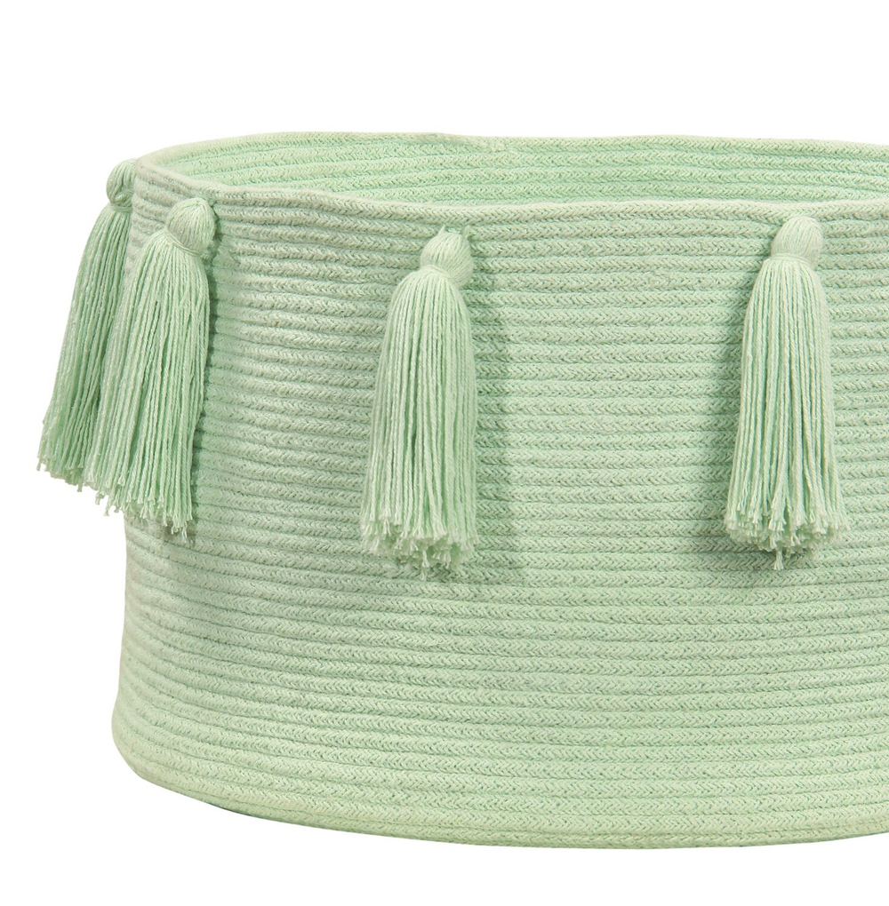 Корзина Lorena Canals Tassels Soft Mint (30 x Ø45 см)