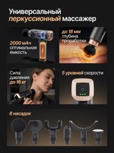 Перкуссионный массажер для тела, шеи и спины DFC VM-BR Черный, 6 насадок