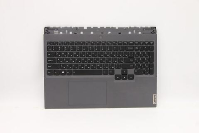 Верхняя панель с клавиатурой (топкейс) для ноутбука Lenovo Legion 5 Pro-16ITH6H с подсветкой, серая , раскладка - русская (5CB1D05408)