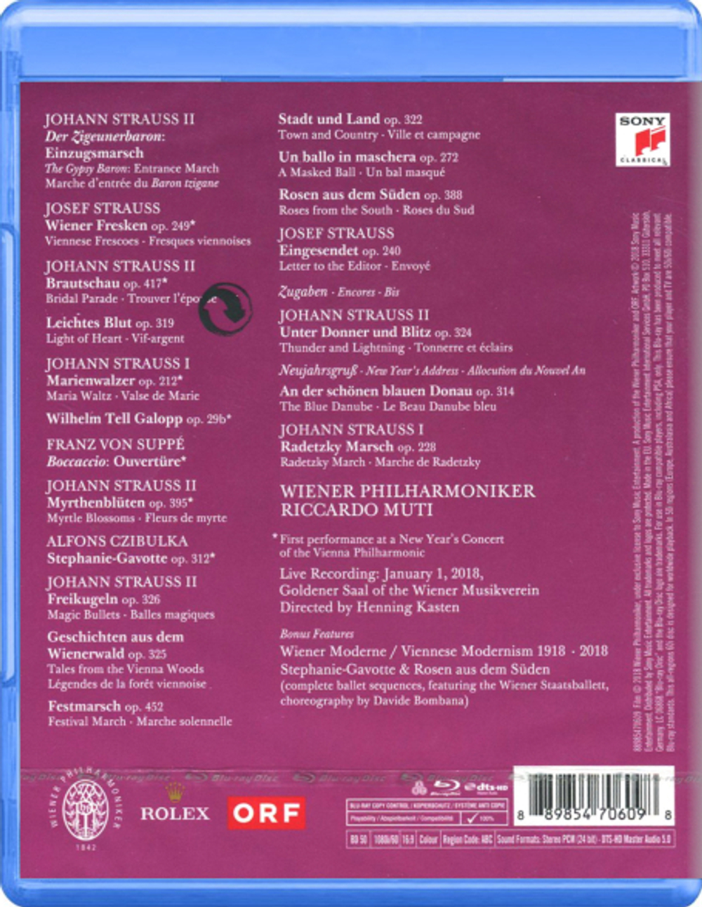 Vienna Philharmonic, Riccardo Muti / New Year's Concert 2018 (Blu-ray)