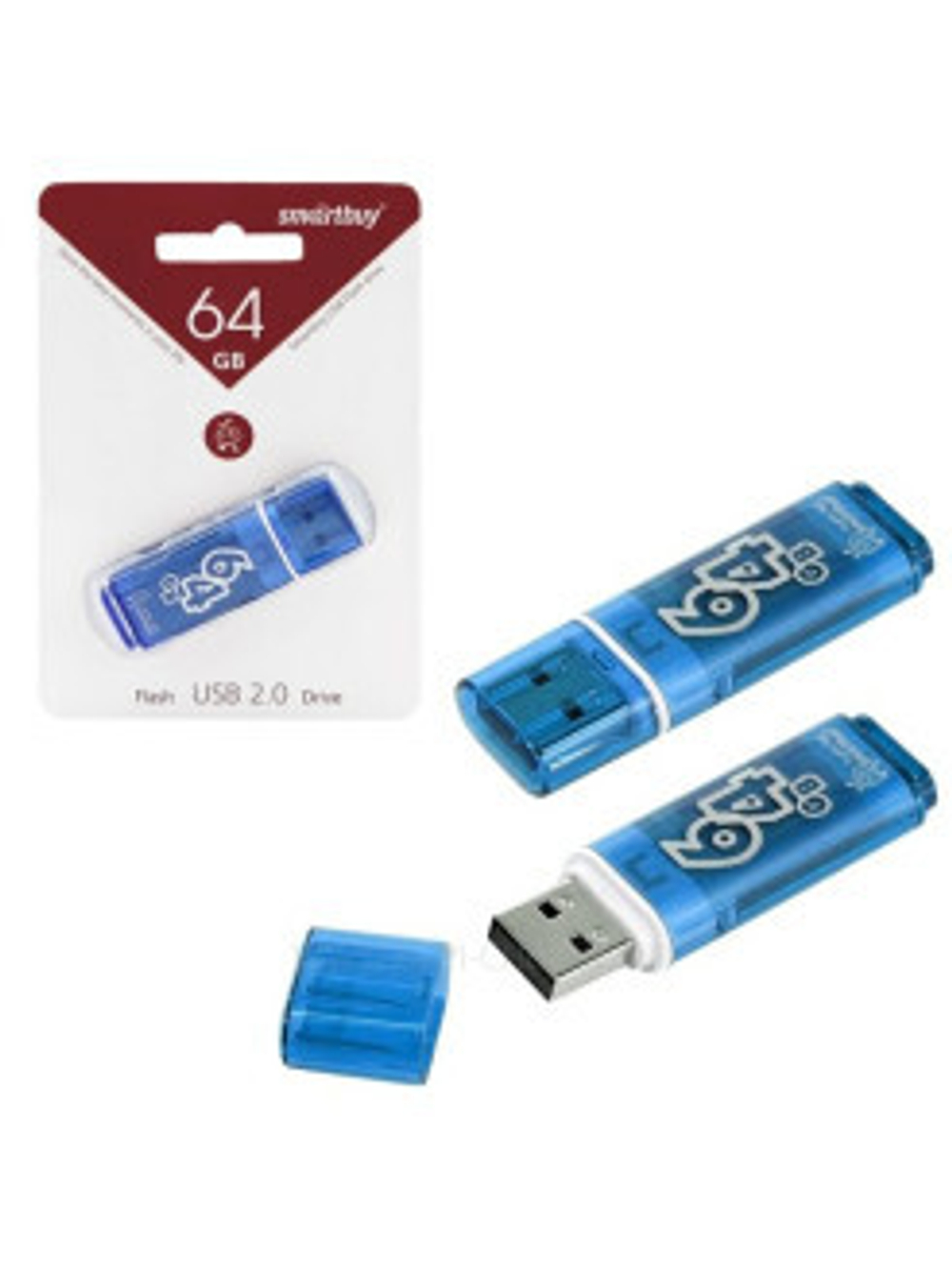 64GB USB Smartbuy Glossy series blue