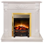 Каминокомплект Real Flame Ottawa WT с очагом Fobos Lux Brass