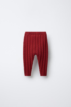 ZARA ЛЕГИНСЫ С КОСАМИ, ТЕМНО-РОЗОВЫЙ