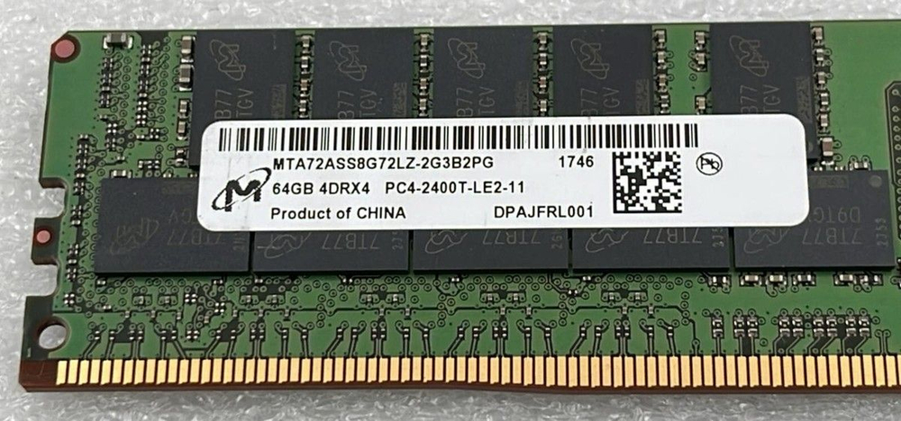 Серверная оперативная память Micron 64GB DDR4-2400 4DRX4 ECC MTA72ASS8G72LZ-2G3B2c