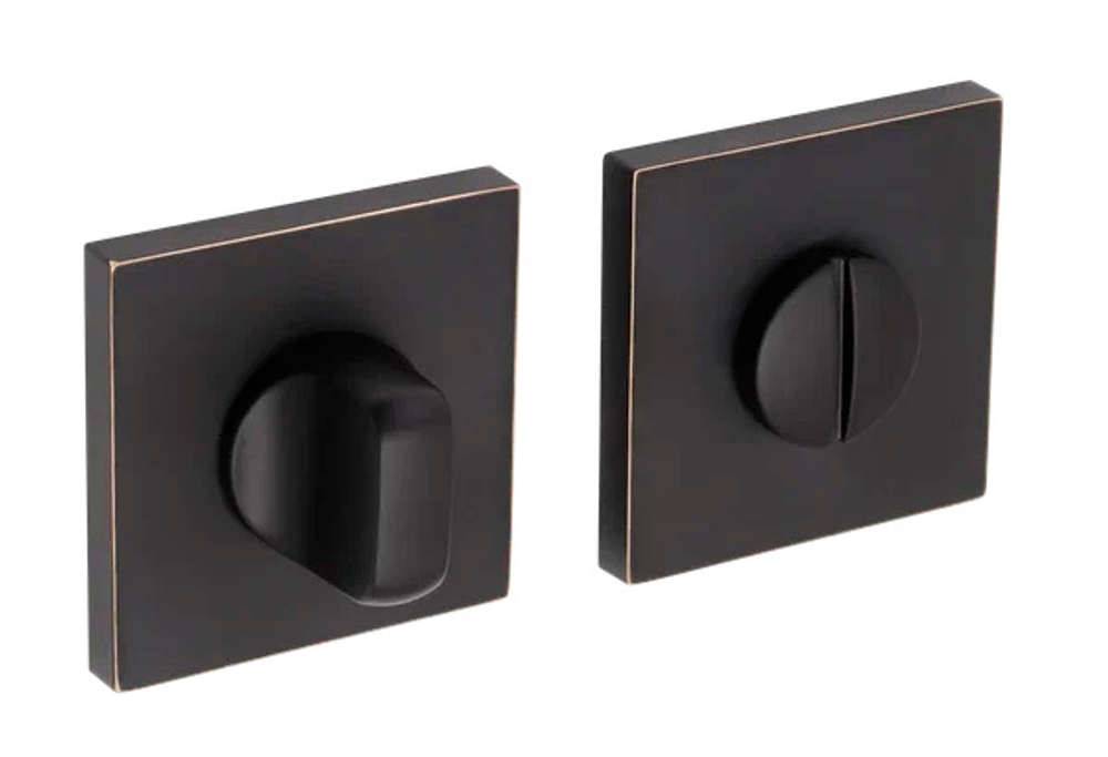 Завертка ADDENBAU WC SQ-003 BLACK/GOLD RIM черный, грань золото